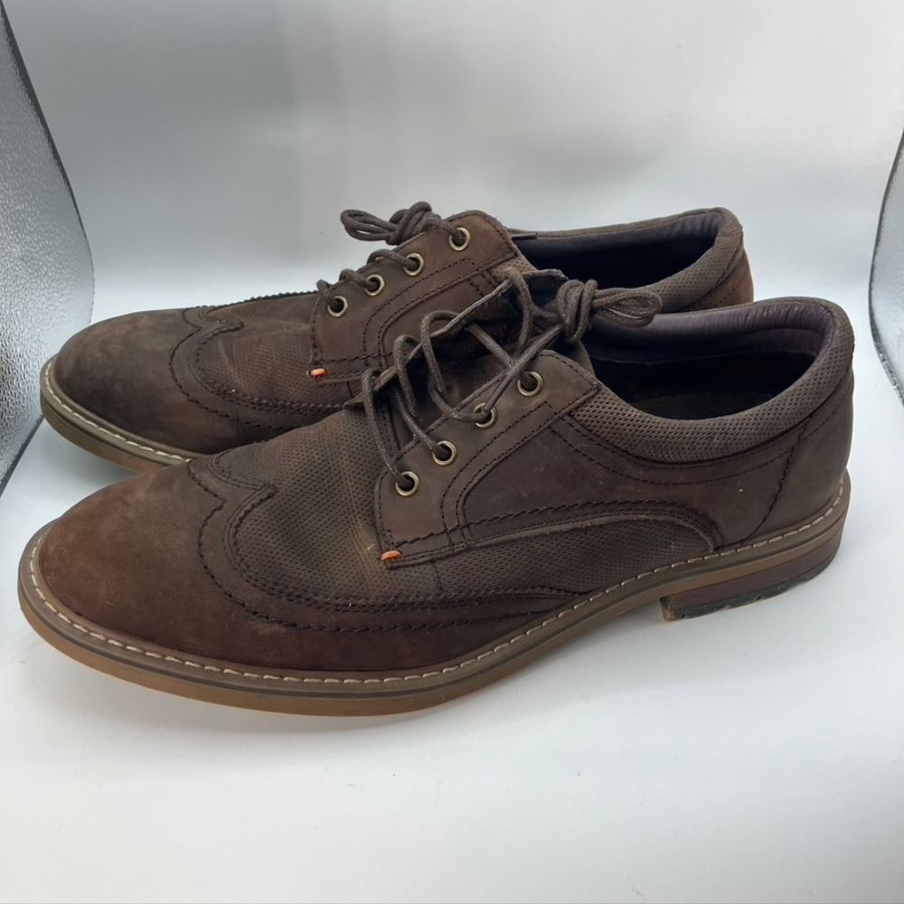 Arkbird Men's Brown Leather Wingtip Brogue Oxford Dress Shoes Size US‎ 9.5